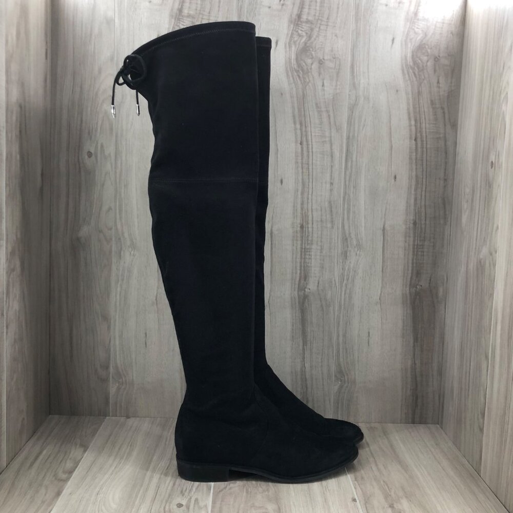 Marc Fisher OTK Boots Womens 8.5M Black Suede Pull On Over The Knee Boots